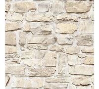 Carta da parati tnt (tessuto non tessuto) mattoni effetto pietra Beige Giallo 363703 36370-3 A.S. Création Il Decoro | Beige/Giallo | Rotolo (10,05 x 0,53 m) = 5,33 m²
