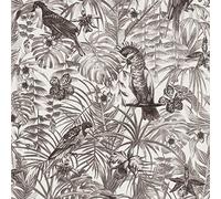 Carta da parati tnt (tessuto non tessuto) tropicale giungla jungle 372105 37210-5 A.S. Création Greenery | Grigio/Nero/Antracite/Bianco | Rotolo (10,05 x 0,53 m) = 5,33 m²