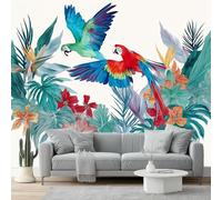 Carta Da Parati Vento Tropicale Colorati Del Sud America Fiori Tropicali 3D Fotomurale - Poster Gigante Da Parete Per Camera Da Letto, Soggiorno,Corridoio - Decorazione Murale 350 X 256 Cm