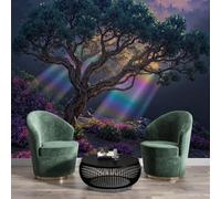 Carta Da Parati Verde Scuro Foresta Del Sole Effetto 3D 250X170Cm Fotomurale Cucina Murales Xxl Poster Gigante Design Casa Piante Misteriose Per Soggiorno Camera Da Letto Corridoio Sala Da Pranzo