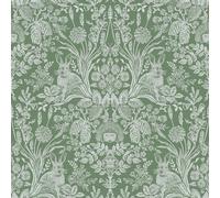 Carta Da Parati Verde Tinta Sage Teal Smeraldo Floreale Con Pannello In Legno