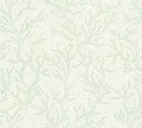 Carta da parati Versace Carta Da Parati Luxury Carta da parati tessuto non tessuto 10.05 m x 0.70 m Verde Argento Made in Germany 344973 34497-3