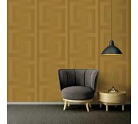 Carta Da Parati VERSACE Con Motivo Chiave Greco 10M X 70Cm - ORO 935232 NUOVO