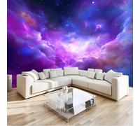Carta da parati Viola 250 x 175 cm Fotomurali in TNT Murale alla moda Decorazione da Muro, Gigante Design Carta per Pareti Soggiorno Misterioso Bellissimo Nuvole Stelle