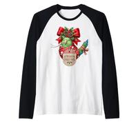 Carta da Regalo con parrocchetti, pappagalli e Babbo Natale Maglia con Maniche Raglan