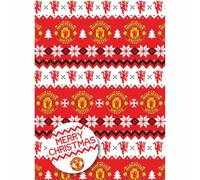 Carta da regalo natalizia del Manchester United FC, per regali di calcio, 2 fogli e 2 etichette