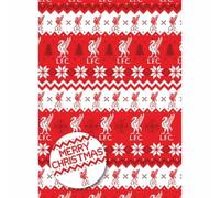 Carta da regalo natalizia Liverpool FC per regali di calcio, 2 fogli e 2 etichette