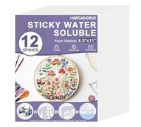 Carta da ricamo solubile in acqua - Stabilizzatore solubile in acqua da 8 pezzi | Stabilizzatore per ricamo a macchina | Set di stabilizzatori decorativi per cucire lavabili per pantaloni e vestiti
