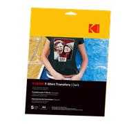 KODAK T-Shirt Transfers - Trasferimento su Maglietta da Creare e Personalizzare, Carta Termoadesiva di Alta Qualità, Software Incluso, Lunga Durata e Resistenza allo Sbiadimento - Nero