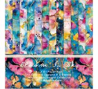 Carta Decoupage Fiori 24 Fogli,12 Modelli,15.2 x 15.2 cm,Carta Scrapbooking Decoupage Stamperia Paper Carta Decorativa Vintage (B, 15.2 x 15.2 cm)