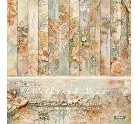 Carta Decoupage Fiori 24 Fogli,12 Modelli,15.2 x 15.2 cm,Carta Scrapbooking Decoupage Stamperia Paper Carta Decorativa Vintage (C, 15.2 x 15.2 cm)