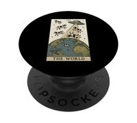Carta dei Tarocchi Alieni Il Mondo UFO Invasione Divertente Mucca PopSockets PopGrip Adesivo