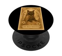 Carta dei tarocchi con gatto nero della somma sacerdotessa, stile vintage PopSockets PopGrip Adesivo