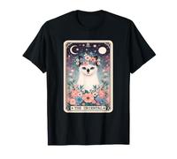 Carta dei tarocchi con Gatto Orientale Floreale Boho Cottagecore Flowers Maglietta