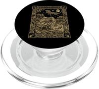 Carta dei tarocchi con lucertola dal collo celeste PopSockets PopGrip per MagSafe