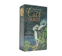 Carta dei tarocchi del Gatto Mistico Carte di Carta per Feste in Famiglia Gioco Tarocchi e Guida all'opuscolo 12 * 7 cm Tarocchi Vale la Pena Avere Mystical Cat Tarot
