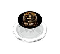 Carta dei Tarocchi Gatto Nero Strega Gatto Gotico Halloween Luna Donne PopSockets PopGrip per MagSafe