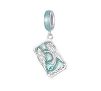 Carta dei Tarocchi - Il Fascino del Giudizio, Accessorio Braccialetto Fascino in Argento Sterling 925, Compatibile con Collana Braccialetto Pandora