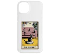Carta dei Tarocchi L'imperatrice Cat On Robot Aspirapolvere Divertente Gatto Custodia per iPhone 14 Plus