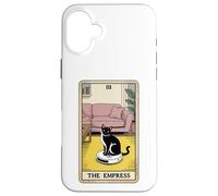 Carta dei Tarocchi L'imperatrice Cat On Robot Aspirapolvere Divertente Gatto Custodia per iPhone 16 Plus
