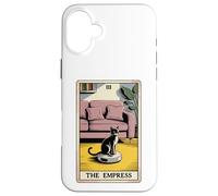 Carta dei Tarocchi L'imperatrice Cat On Robot Aspirapolvere Divertente Gatto Custodia per iPhone 16 Plus