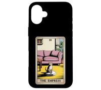 Carta dei Tarocchi L'imperatrice Cat On Robot Aspirapolvere Divertente Gatto Custodia per iPhone 16 Plus