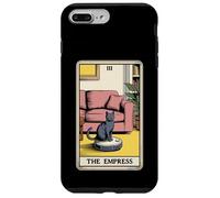 Carta dei Tarocchi L'imperatrice Cat On Robot Aspirapolvere Divertente Gatto Custodia per iPhone 7 Plus/8 Plus