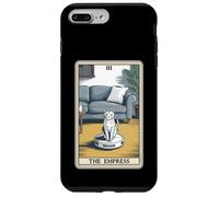 Carta dei Tarocchi L'imperatrice Cat On Robot Aspirapolvere Divertente Gatto Custodia per iPhone 7 Plus/8 Plus