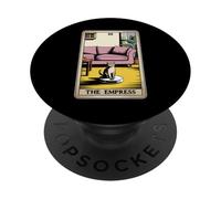 Carta dei Tarocchi L'imperatrice Cat On Robot Aspirapolvere Divertente Gatto PopSockets PopGrip Adesivo
