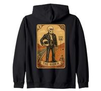 Carta dei Tarocchi Rider - Biker Scheletro Vintage Felpa con Cappuccio
