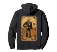 Carta dei Tarocchi Rider - Biker Scheletro Vintage Felpa con Cappuccio