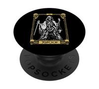 Carta dei Tarocchi Scheletro Mistico - Giustizia PopSockets PopGrip Adesivo