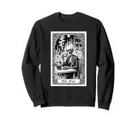 Carta dei tarocchi The Fine Skeleton Coffee Meme Gothic Dark Humor Felpa