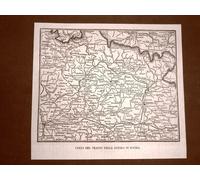 Carta del teatro della guerra in Boemia nel 1866