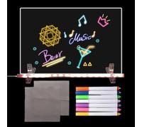 Carta di cancellazione a secco in acrilico con bacheca leggera e acrilico illuminazione - Tavola bianca da scrivania - Acrilico LED Dry Erase Board Creativo Rewitable Message Note per la camera da