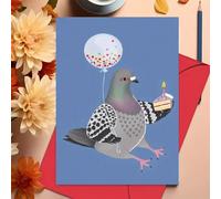 Carta di compleanno affascinante con piccioni e palloncini - il regalo perfetto per amici e familiari, forniture di cartoleria e confezioni regalo, per il ritorno a scuola 5*7 polliciNataleCarta tessi