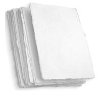 Carta di Cotone Fatta a Mano A6 con Bordi Irregolari - 50 Fogli | Carta Artistica per Acquerello, Media Mista, Inviti, "Save The Date", Appunti, Arti, Biglietti e Disegno - 150 GSM