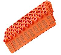 Carta di identificazione del bestiame, Confezione da 100 marchi auricolari for bestiame multicolore, diametro 3 cm, for bovini, ovini e suini(Oranje,001-100)