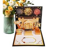 Carta di laurea del college, carta di laurea delle scuole superiori - 3d Congratulazioni Cards di laurea,Pop-up 2025 Music Lights and Firework Design Graduation Party Decorati