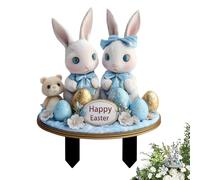 Carta Di Pasqua, Di Coniglio - 2D Acrilico Bunny Egg Garden Stakes | Pannelli Di Di Cantiere Di Pasqua, Decorazione Primavera, Favori Di Festa Impermeabile per Il