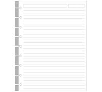 Carta di ricarica a righe in formato classico, 9 dischi Discbound pre-perforati Happy Planner inserti, 100 fogli/200 pagine, carta a foglia larga, 100 g/m², 17,8 x 23,5 cm