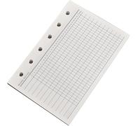 Carta di ricarica per agenda, 40 fogli per raccoglitore a 6 anelli, inserti a griglia per programmi giornalieri, settimanali e mensili, monitoraggio spese