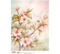 Carta di riso A4 Scraplove - decoupage per scrapbooking - Fiori Tree Branch 3 ramoscelli con fiori