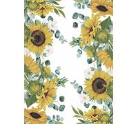 Carta di riso con bordo girasole, 29,21 x 40,64 cm, 3 fogli di carta di gelso stampata, 36 g/m², fibre visibili per decoupage, rinnovamento di mobili, artigianato
