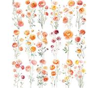 Carta di riso con fiori di ranuncolo, 29,2 x 36,8 cm (2 pezzi), carta di gelso per decoupage, scrapbooking, biglietti, artigianato Craft Kreatively