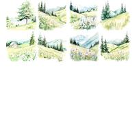 Carta di riso con paesaggio montano, 30 x 30 cm, carta per decoupage per mobili, tecnica mista, biglietti e artigianato, decoupage CRAFT KREATIVELY