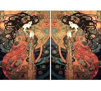 Carta di riso con scritta "Lady Praying", formato A3+, 29 x 40,5 cm (2 pezzi), coppia sinistra e destra, per decoupage, poster, mobili e progetti artigianali CRAFT KREATIVELY