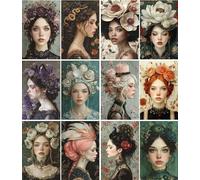 Carta di riso Donne con cappello, 20 x 26,6cm (6 pezzi) - 6 disegni per scrapbooking, cartoline, artigianato, decoupage da CRAFT KREATIVELY, biglietti artigianali