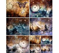 Carta di riso scura Steampunk, 21 x 27 cm, per decoupage, mobili, tecnica mista, biglietti e artigianato, decoupage CRAFT KREATIVELY