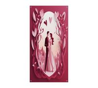 Carta di San Valentino Taglio di Benvenuto Porta Banner Copertura Decorativa Appeso Sfondo Decorazione Porta d'ingresso Grande Divertente Sfondo Banner Decorazioni per Interni ed Esterni Decorazione